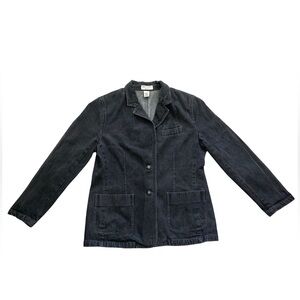 Covington Dark Grey Denim Jean Button Up Long Sleeve Jacket Size Women's 12